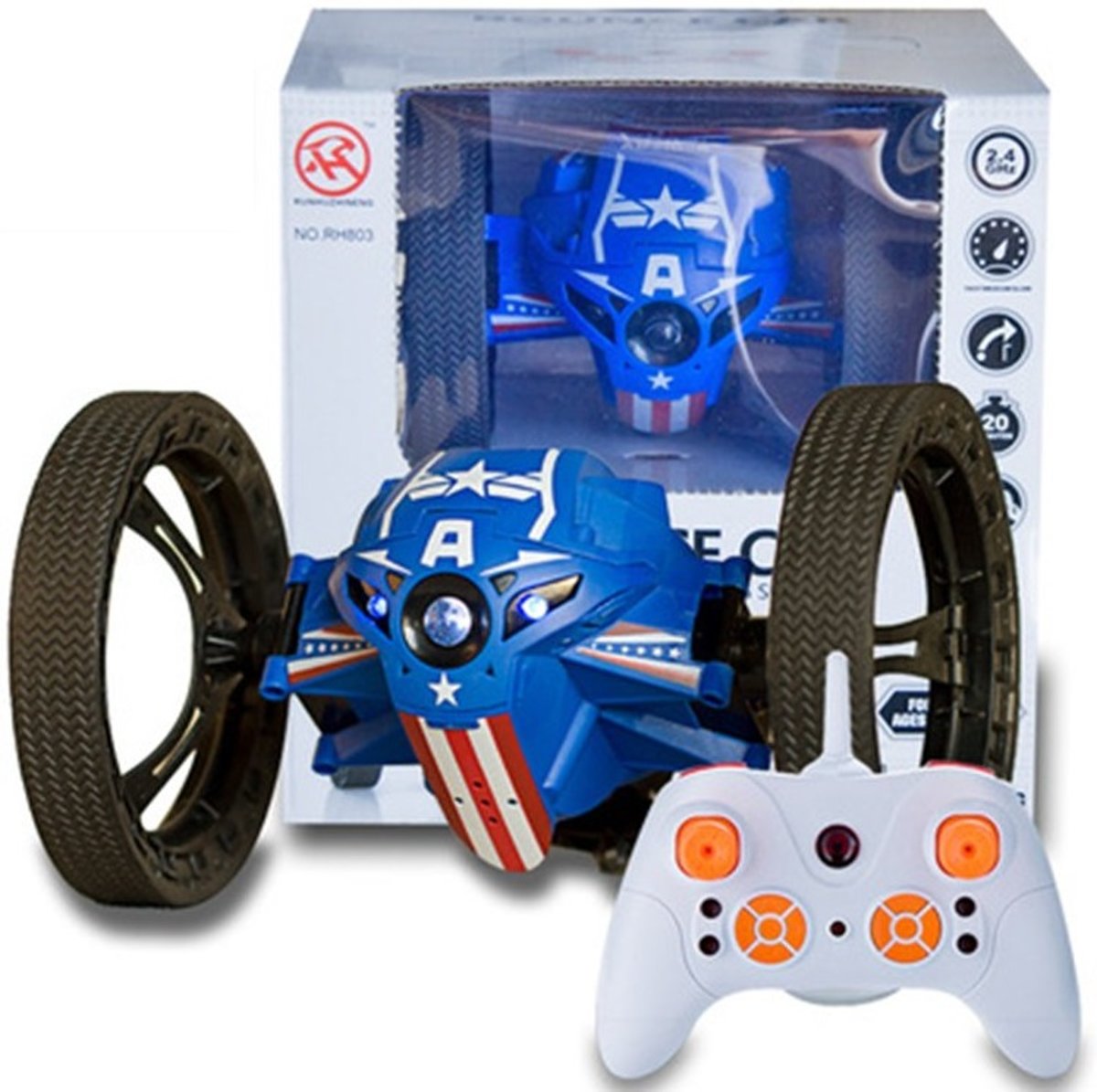 Jumping Bounce Car Sumo | Bestuurbare Stunt Auto | Bouncing Car Robot met Licht & Geluid | Kleur Blauw